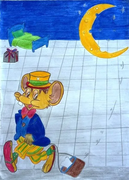 Ilustracin del Cuento Infantil La visita del ratn Alharaca