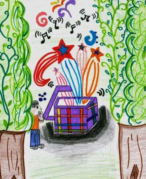 Ilustracin del Cuento Infantil La Caja Mgica