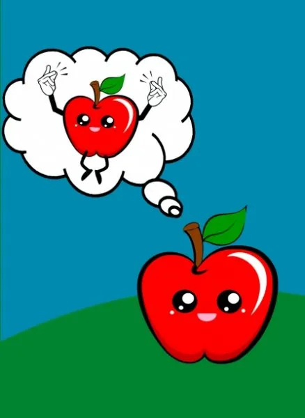 Ilustracin del Cuento Infantil La Manzana que rebot