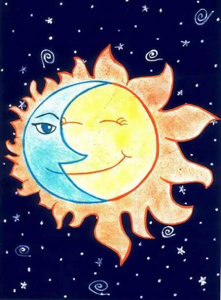 Ilustracin del Cuento Infantil El Sol y la Luna