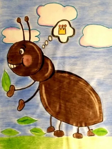 Ilustracin del Cuento Infantil Anita, la hormiguita perezosa