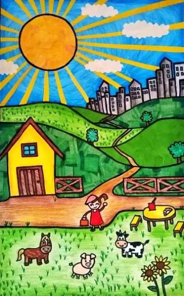 Ilustracin del Cuento Infantil Del Campo a la Ciudad
