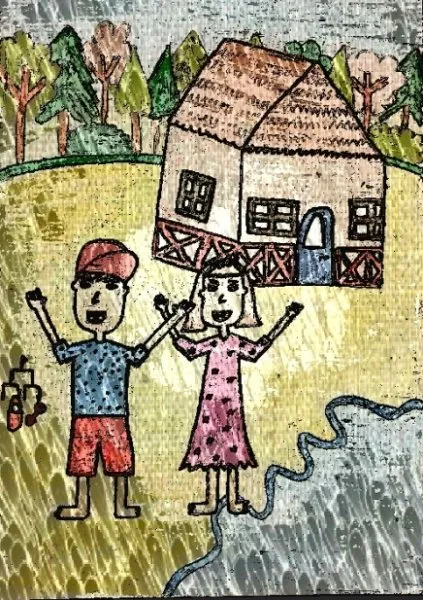 Ilustracin del Cuento Infantil La casa de la playa