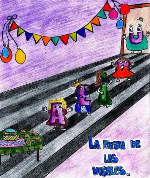 Ilustracin del Cuento Infantil La Fiesta de las Vocales
