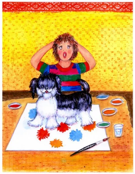 Ilustracin del Cuento Infantil La Perra Pintora