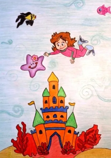 Ilustracin del Cuento Infantil La Reina de Coral