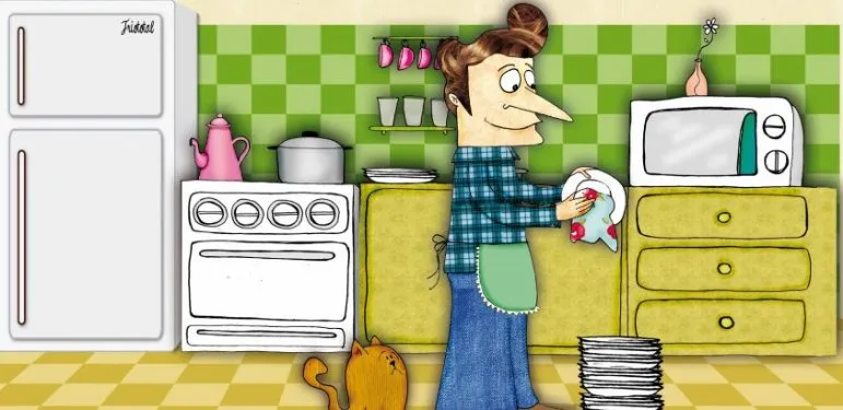 Un papá con delantal