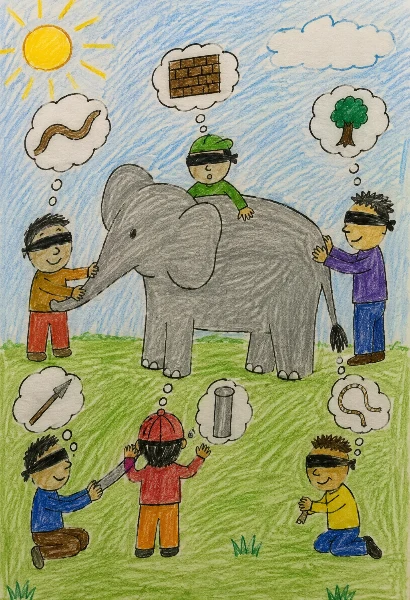 Seis Sabios Ciegos y el Elefante